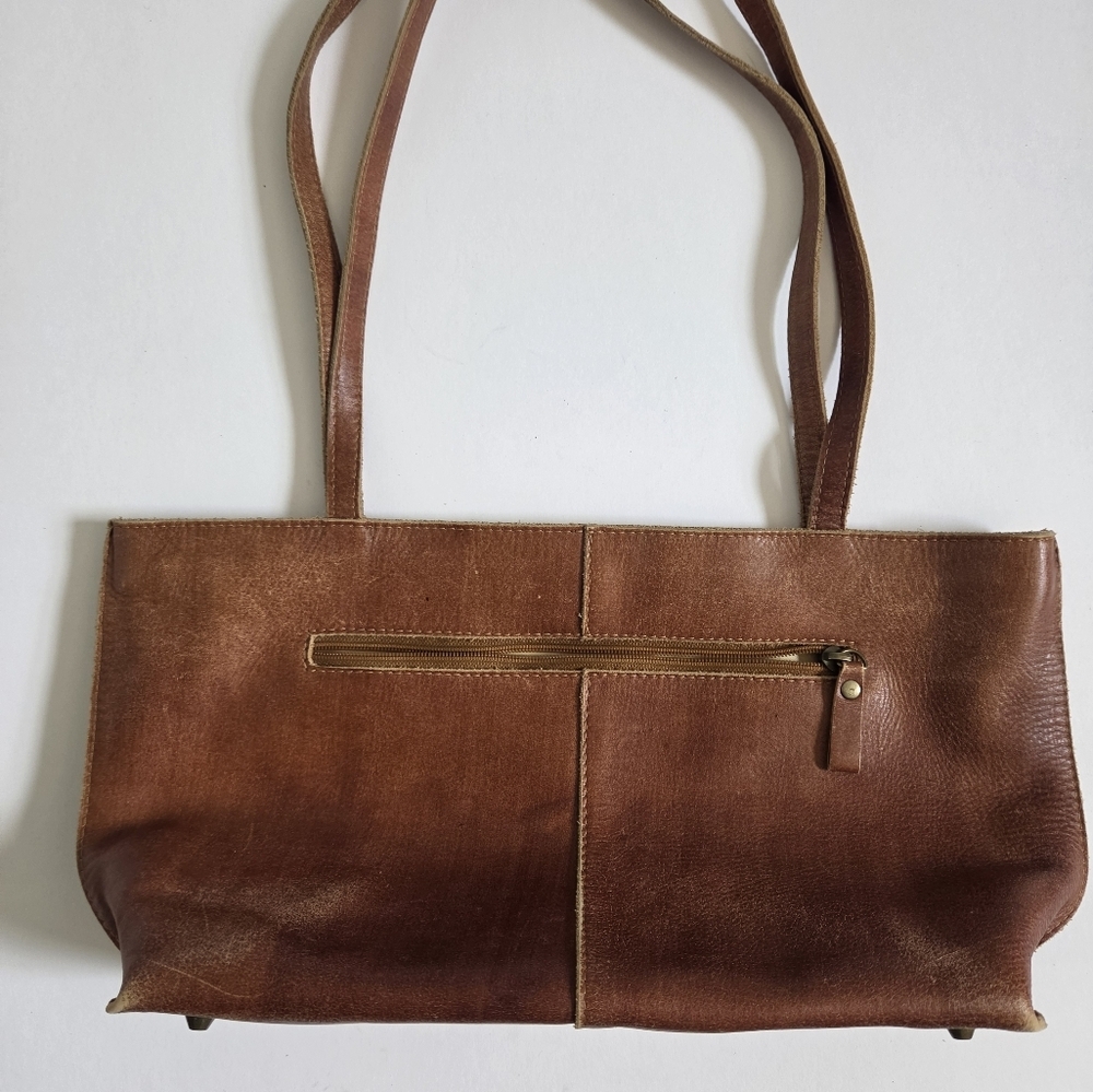 VTG Hobo international Leather Shoulder Bag Cognac Honey Brown med 15x9 - Picture 3 of 10